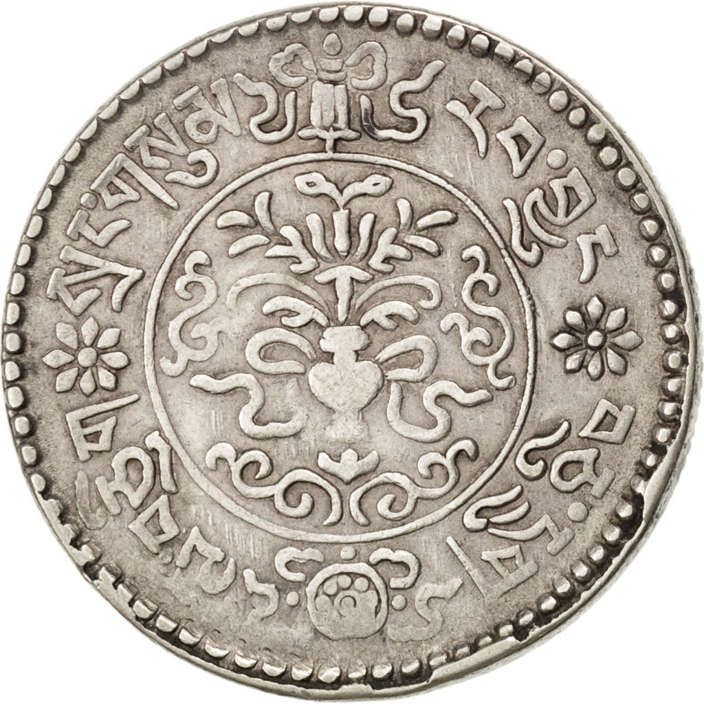 TIBET, 3 Srang, 1937, Tapchi, KM #26, EF(40-45), Silver, 11.86