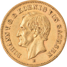 Coin, German States, SAXONY-ALBERTINE, Johann, 20 Mark, 1873, Muldenhütten