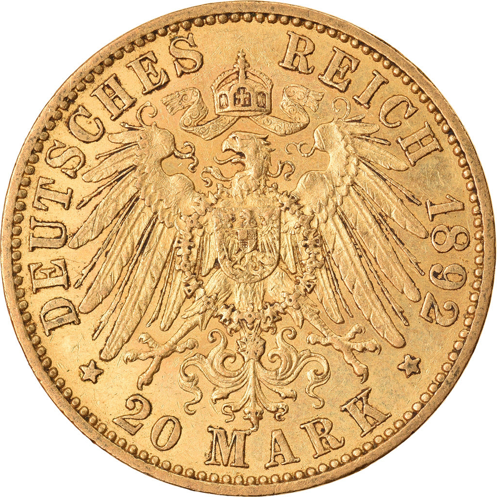 Münze, Deutsch Staaten, PRUSSIA, Wilhelm II, 20 Mark, 1892, Berlin, VZ, Gold