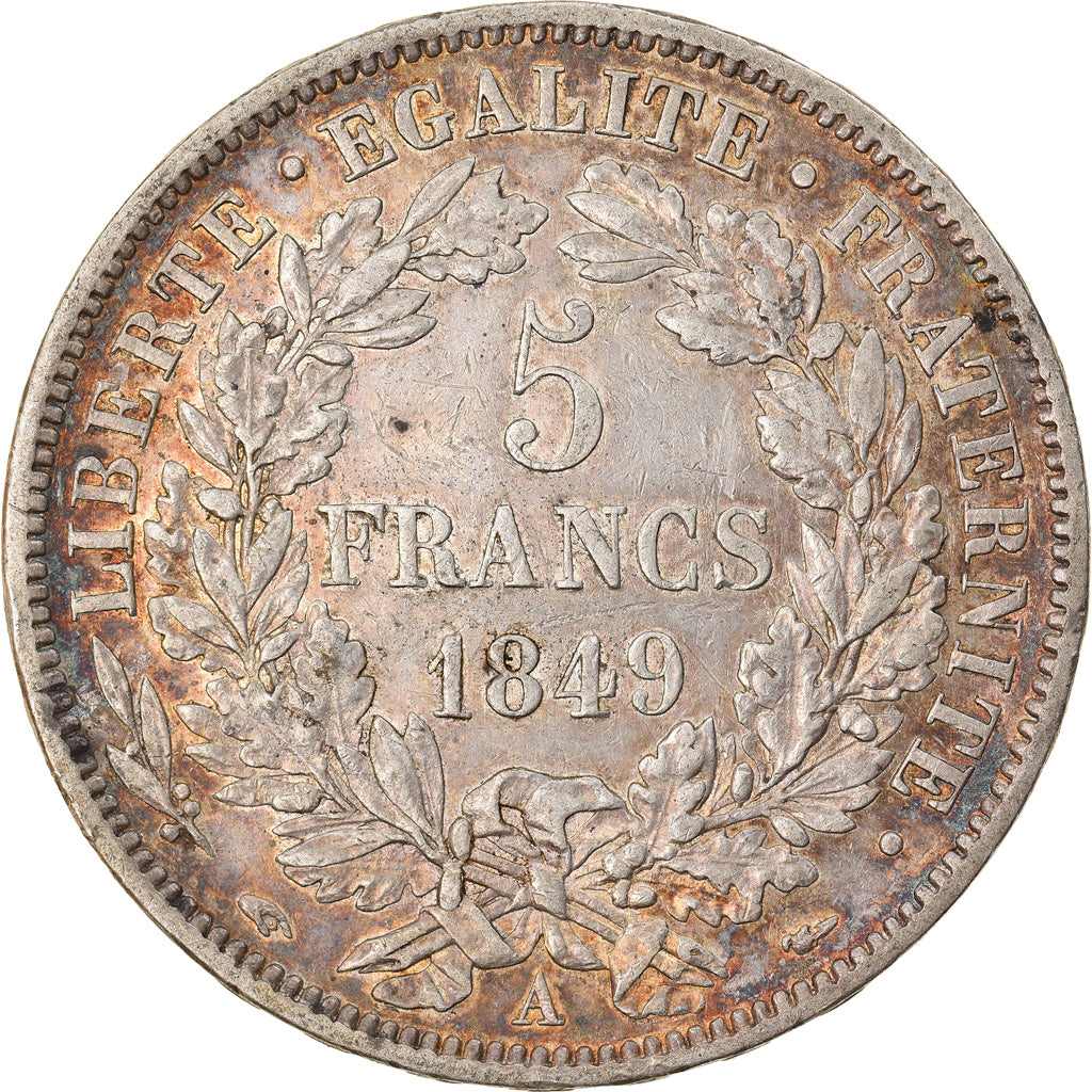 Coin, France, Cérès, 5 Francs, 1849, Paris, EF(40-45), Silver, KM:761.1