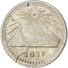 GUATEMALA, 1/4 Real, 1893, KM #159, AU(55-58), Silver, 0.70