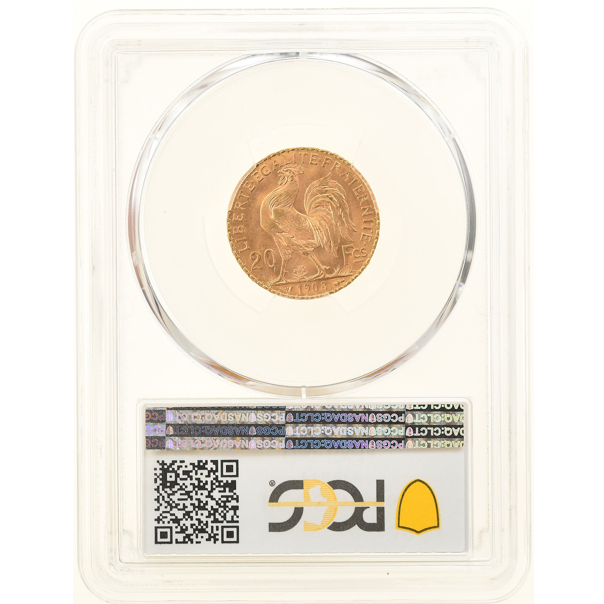 Coin, France, Marianne, 20 Francs, 1908, Paris, PCGS, MS66, MS(65-70), Gold