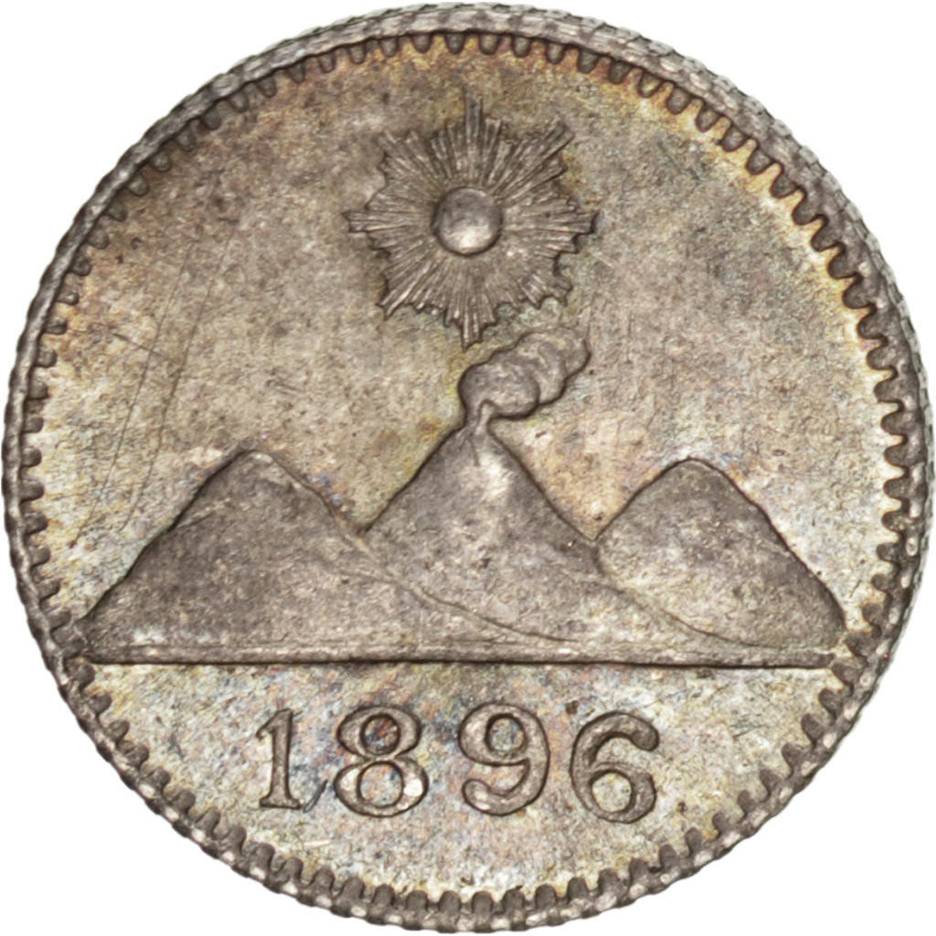 GUATEMALA, 1/4 Real, 1896, KM #162, MS(63), Silver, 0.77