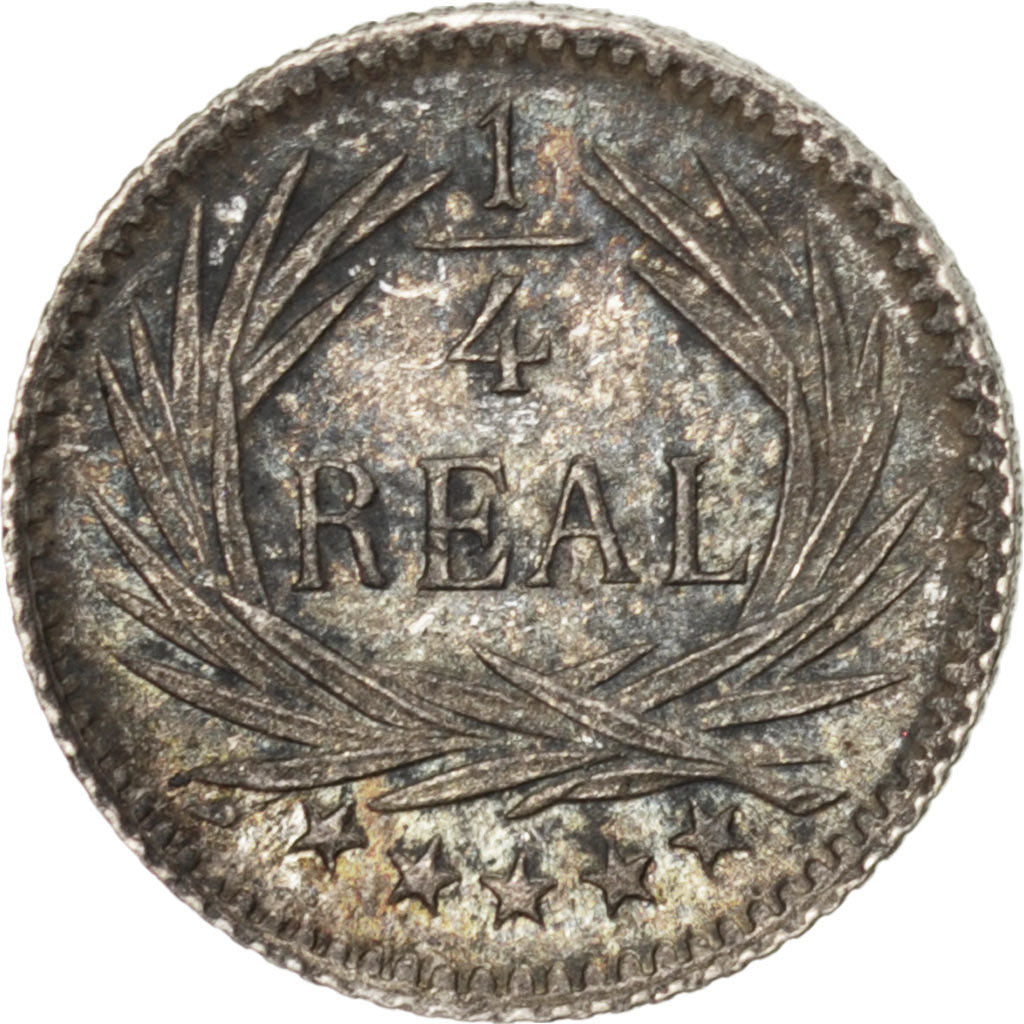 GUATEMALA, 1/4 Real, 1896, KM #162, MS(63), Silver, 0.77