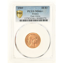 Moneta, Francja, Marianne, 20 Francs, 1909, Paris, PCGS, MS66+, MS(65-70)
