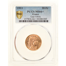 Coin, France, Marianne, 20 Francs, 1911, PCGS, MS66+, MS(65-70), Gold, KM:857