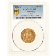 Coin, German States, HAMBURG, 20 Mark, 1913, Hamburg, PCGS, MS65, MS(65-70)