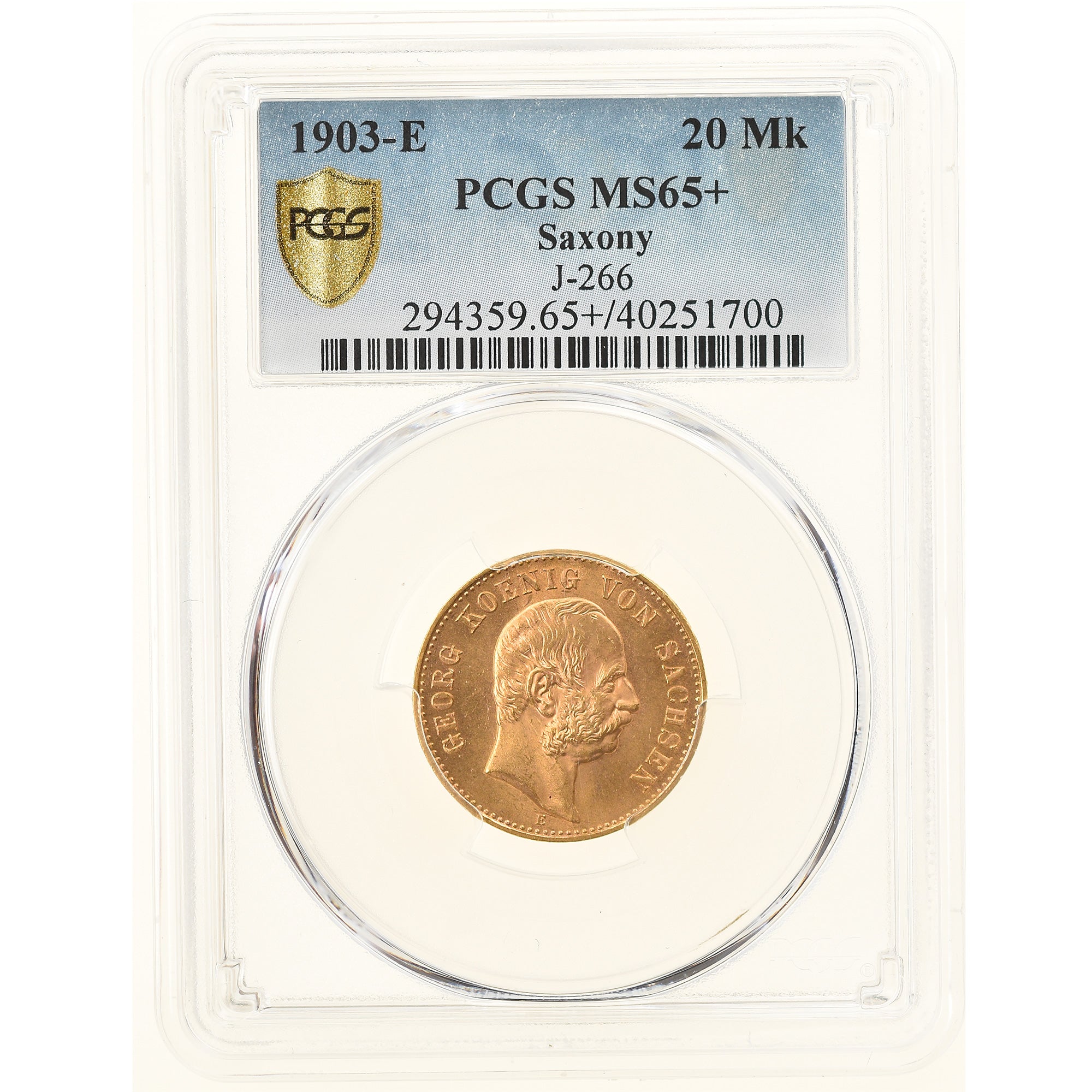 Monnaie, Etats allemands, SAXONY-ALBERTINE, Georg, 20 Mark, 1903, Muldenhütten