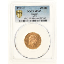 Monnaie, Etats allemands, SAXONY-ALBERTINE, Georg, 20 Mark, 1903, Muldenhütten