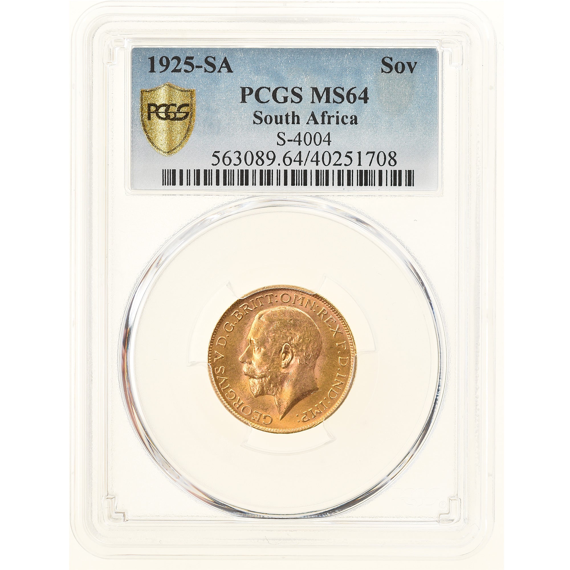 Monnaie, Afrique du Sud, George V, Sovereign, 1925, PCGS, MS64, SPL+, Or, KM:21