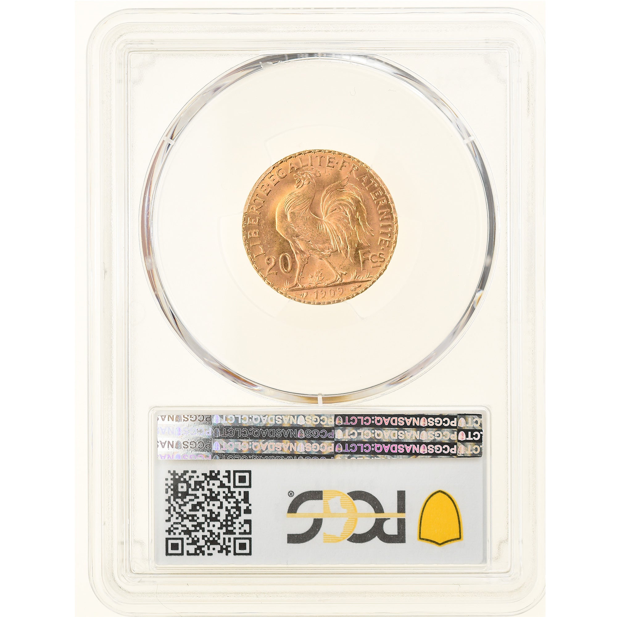 Coin, France, Marianne, 20 Francs, 1909, Paris, PCGS, MS66, MS(65-70), Gold
