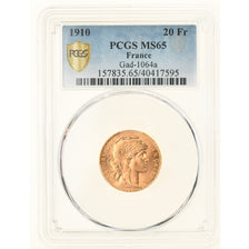 Coin, France, Marianne, 20 Francs, 1910, Paris, PCGS, MS65, MS(65-70), Gold