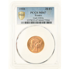 Moneta, Francja, Marianne, 20 Francs, 1910, Paris, PCGS, MS67, MS(65-70)