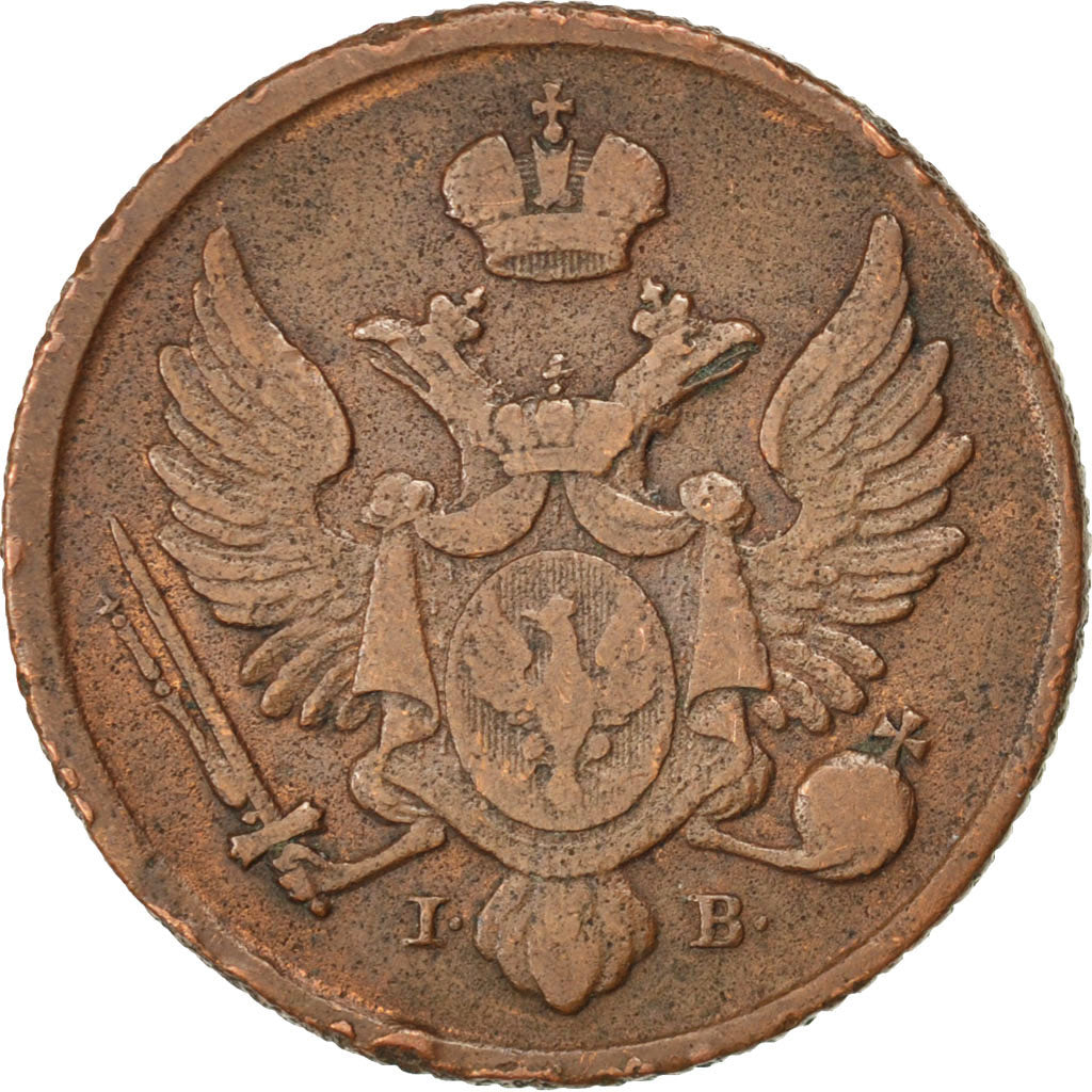 POLAND, 3 Grosze, 1819, Varsovie, KM #95.2, EF(40-45), Copper, 25, 8.46