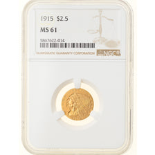 Moneta, Stati Uniti, Indian Head, $2.50, Quarter Eagle, 1915, U.S. Mint