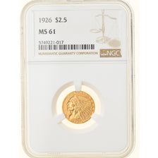 Moeda, Estados Unidos da América, Indian Head, $2.50, Quarter Eagle, 1926, U.S.