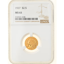 Moeda, Estados Unidos da América, Indian Head, $2.50, Quarter Eagle, 1927, U.S.