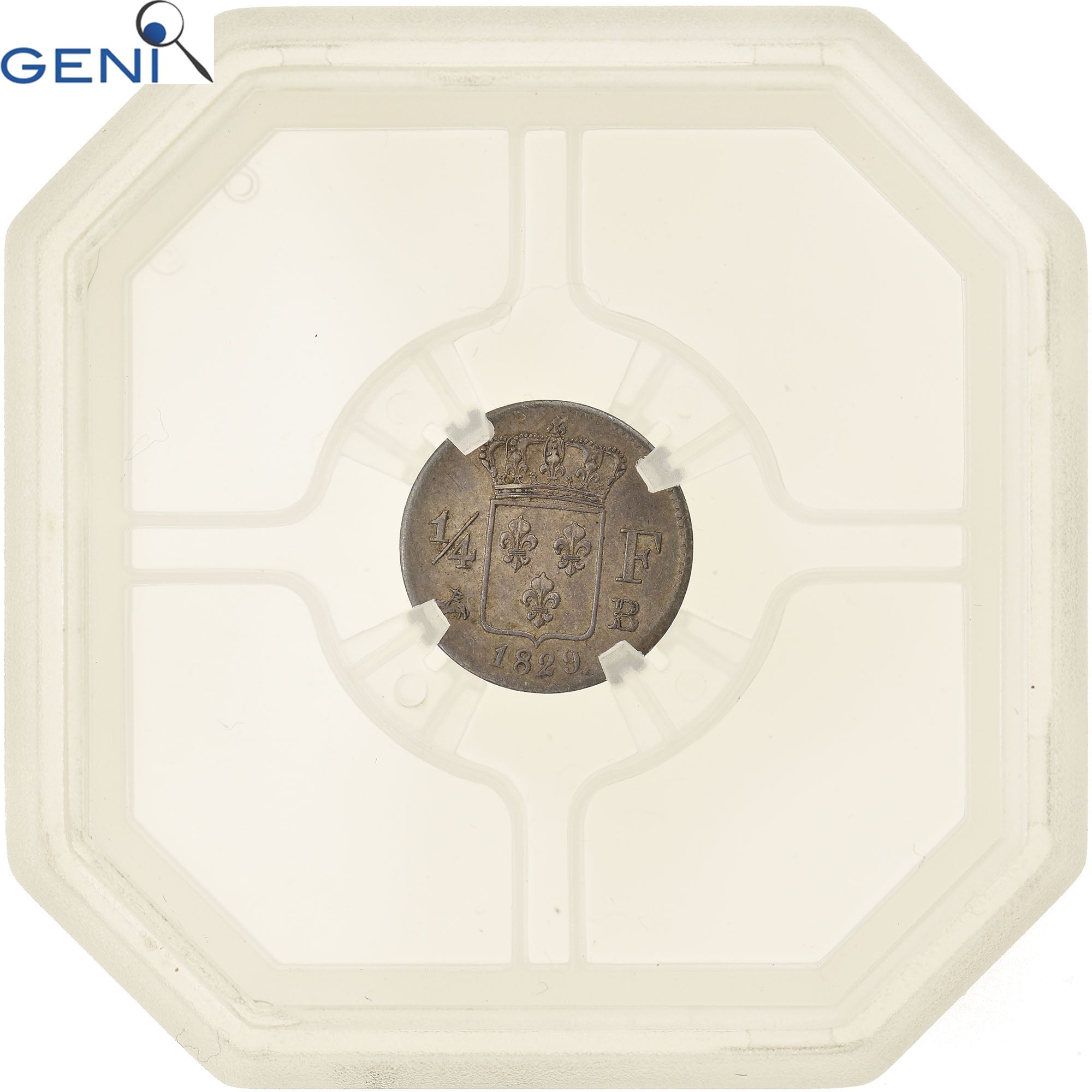 Moneda, Francia, Charles X, 1/4 Franc, 1829, Rouen, GENI, AU58, EBC, Plata