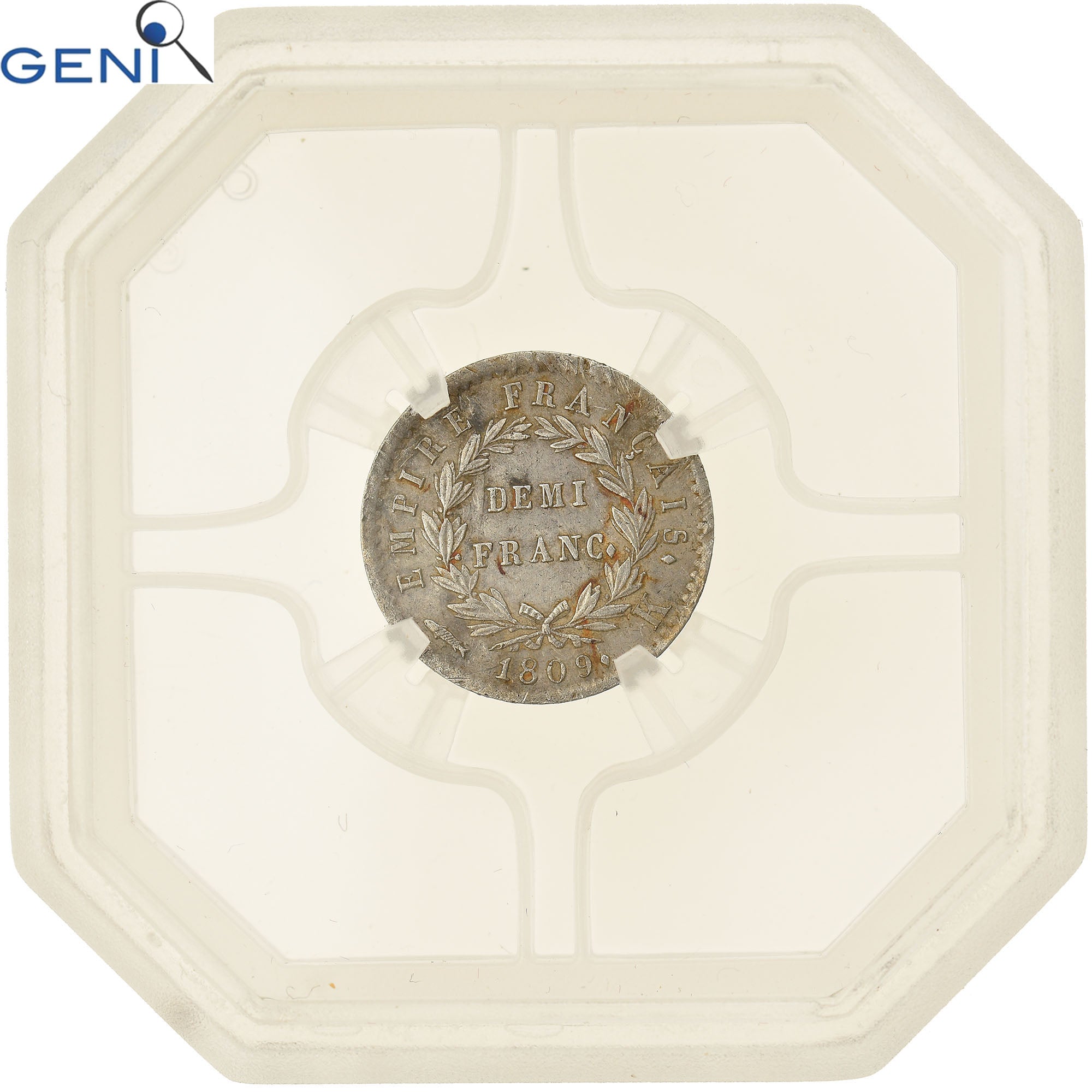 Monnaie, France, Napoléon I, 1/2 Franc, 1809, Bordeaux, Rare, GENI, AU Details