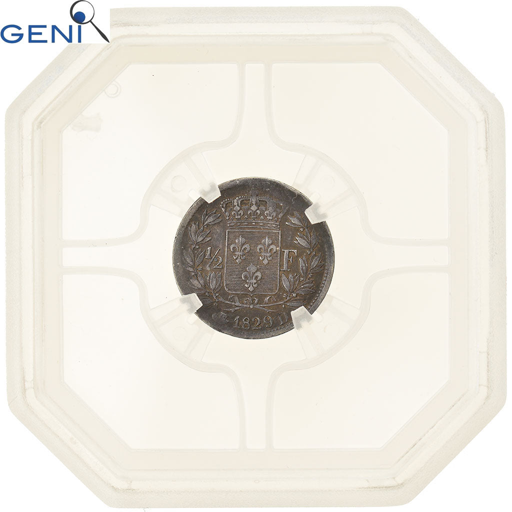 Munten, Frankrijk, Charles X, 1/2 Franc, 1829, Lyon, Rare, GENI, VF30, FR+