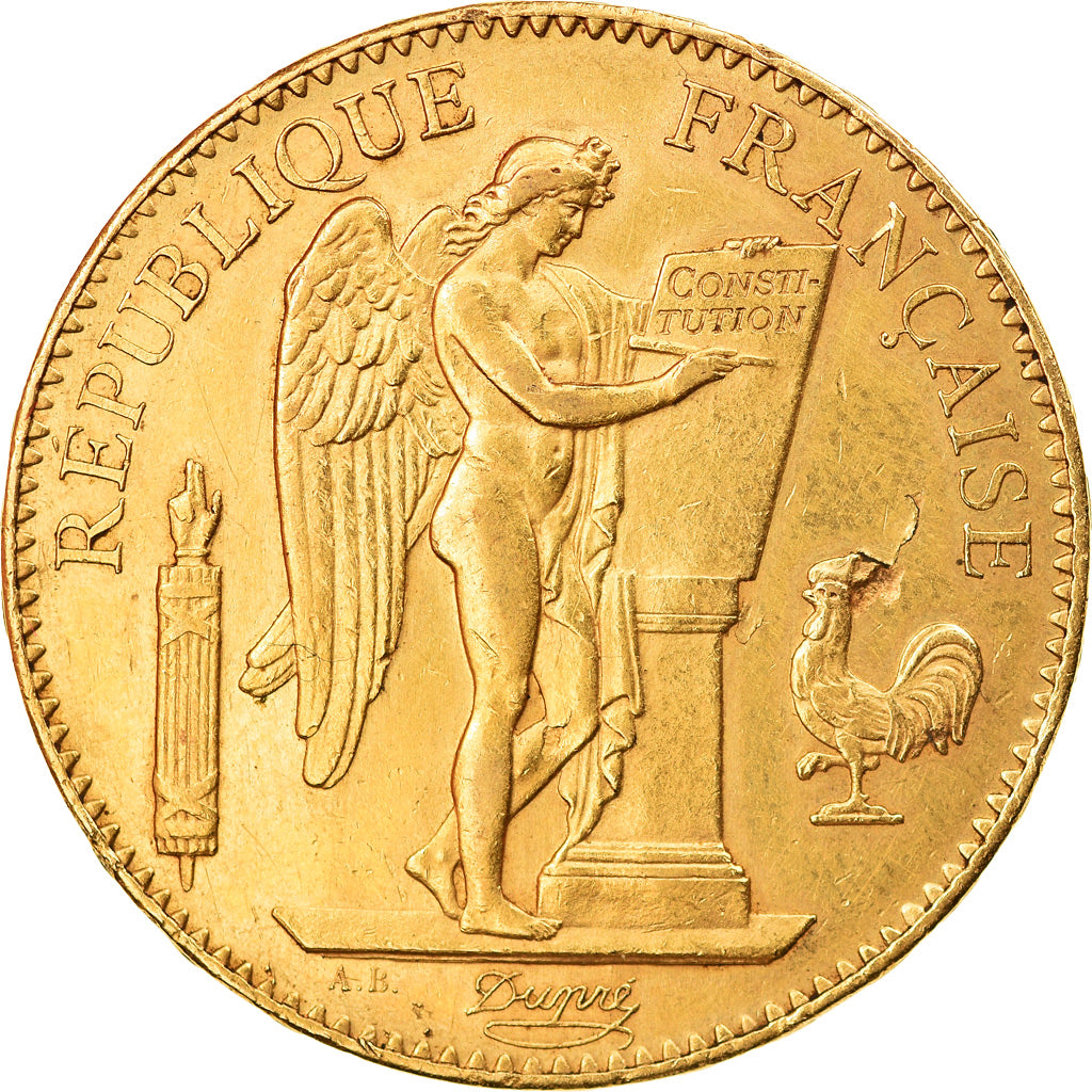 Moneta, Francia, Génie, 100 Francs, 1882, Paris, BB, Oro, KM:832, Gadoury:1137