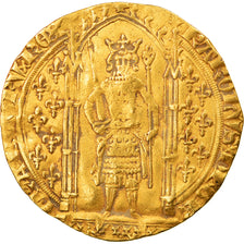 Moneta, Francja, Charles V, Franc à pied, VF(30-35), Złoto, Duplessy:360