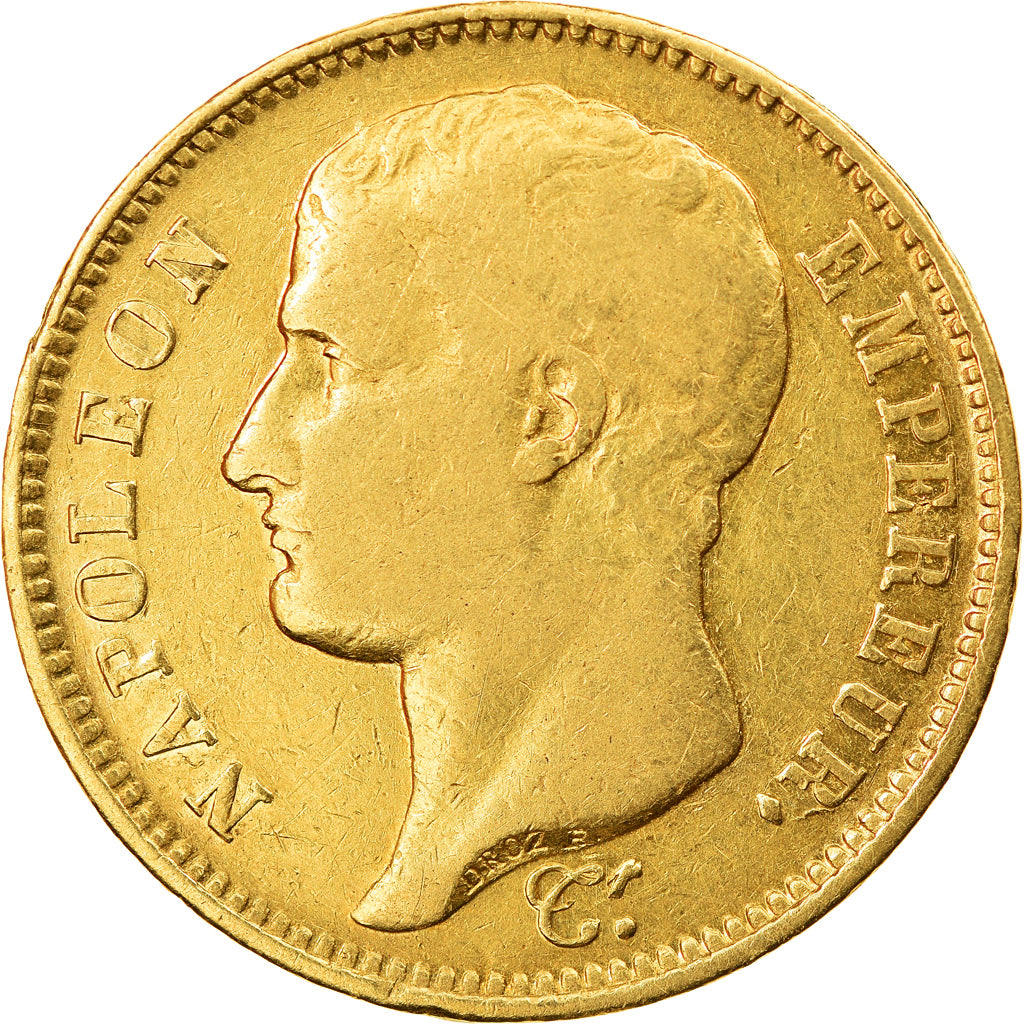 Moneda, Francia, Napoléon I, 40 Francs, 1807, Limoges, Rare, BC+, Oro
