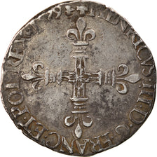 Moneta, Francja, Henri III, 1/4 d'écu à la croix de face, 1579, La Rochelle