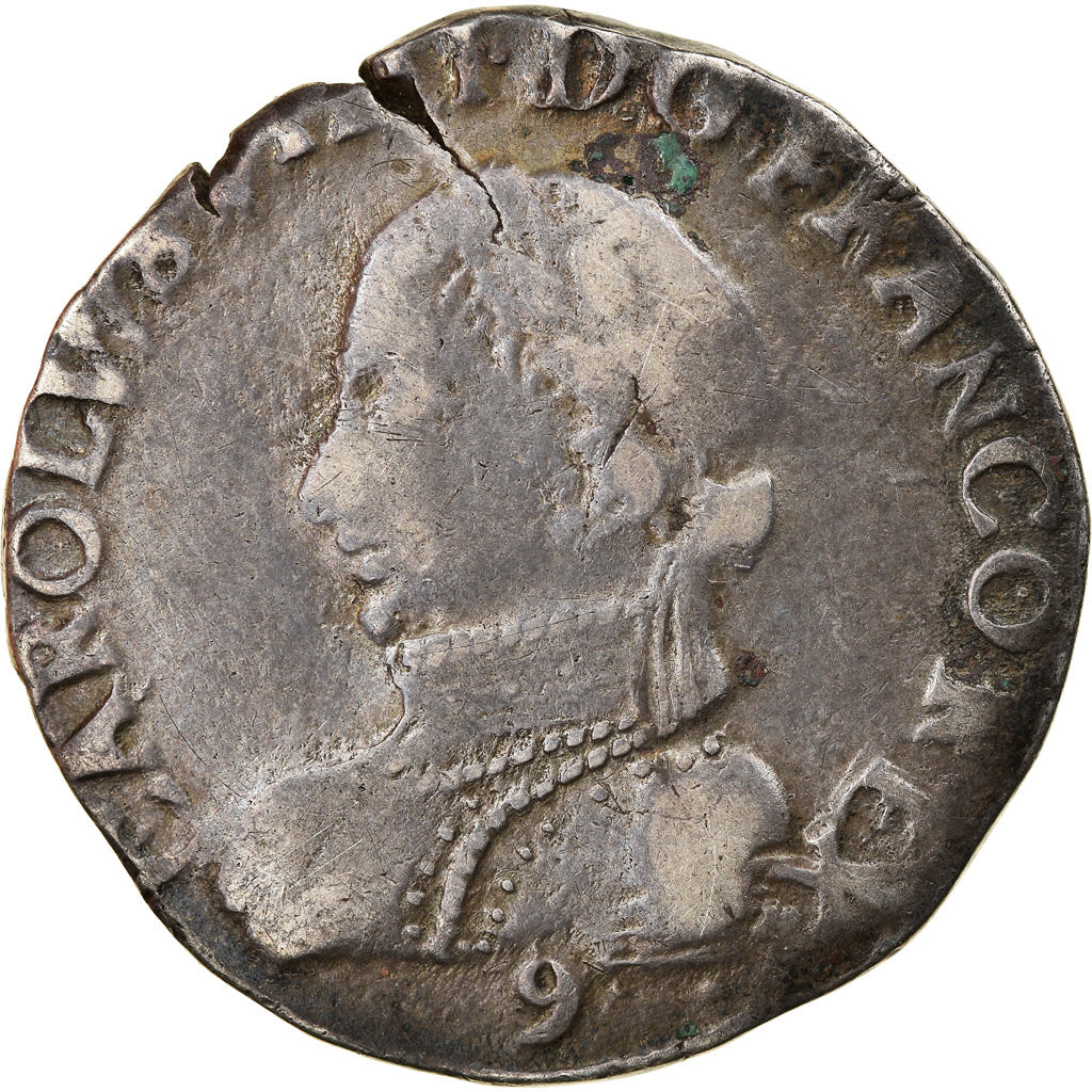 Moneta, Francia, Charles IX, Henri III, Teston, 1575, Rennes, MB+, Argento