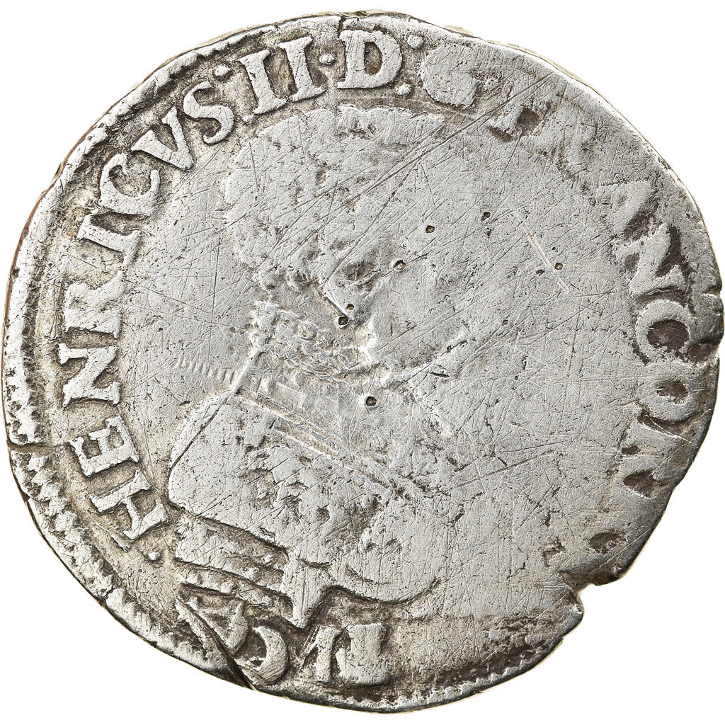 Moneta, Francja, Henri II, François II, Teston, 1559, Bordeaux, VF(20-25)