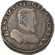 Monnaie, France, François II, Henri II, Teston, 1560, Lyon, TB+, Argent