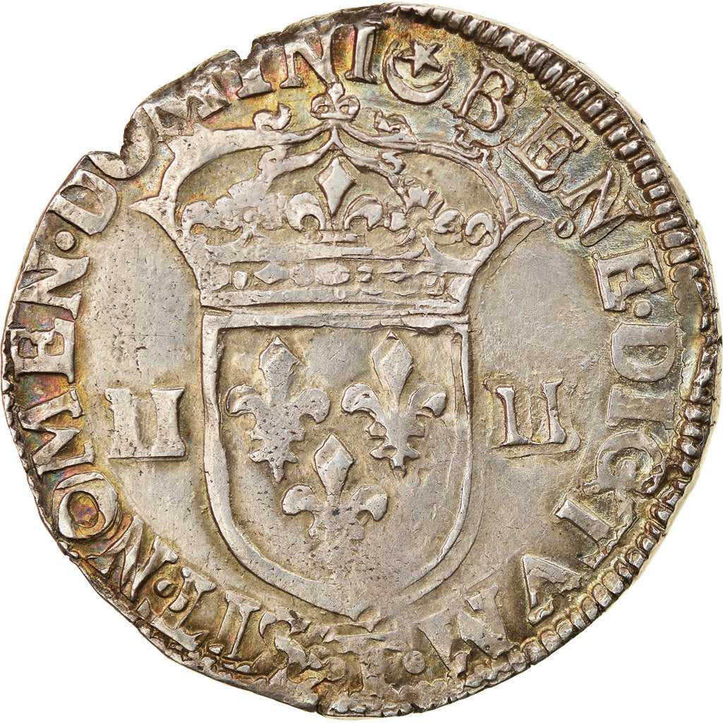 Coin, France, Henri IV, 1/4 d'écu à la croix de face, 1607, Nantes, EF(40-45)