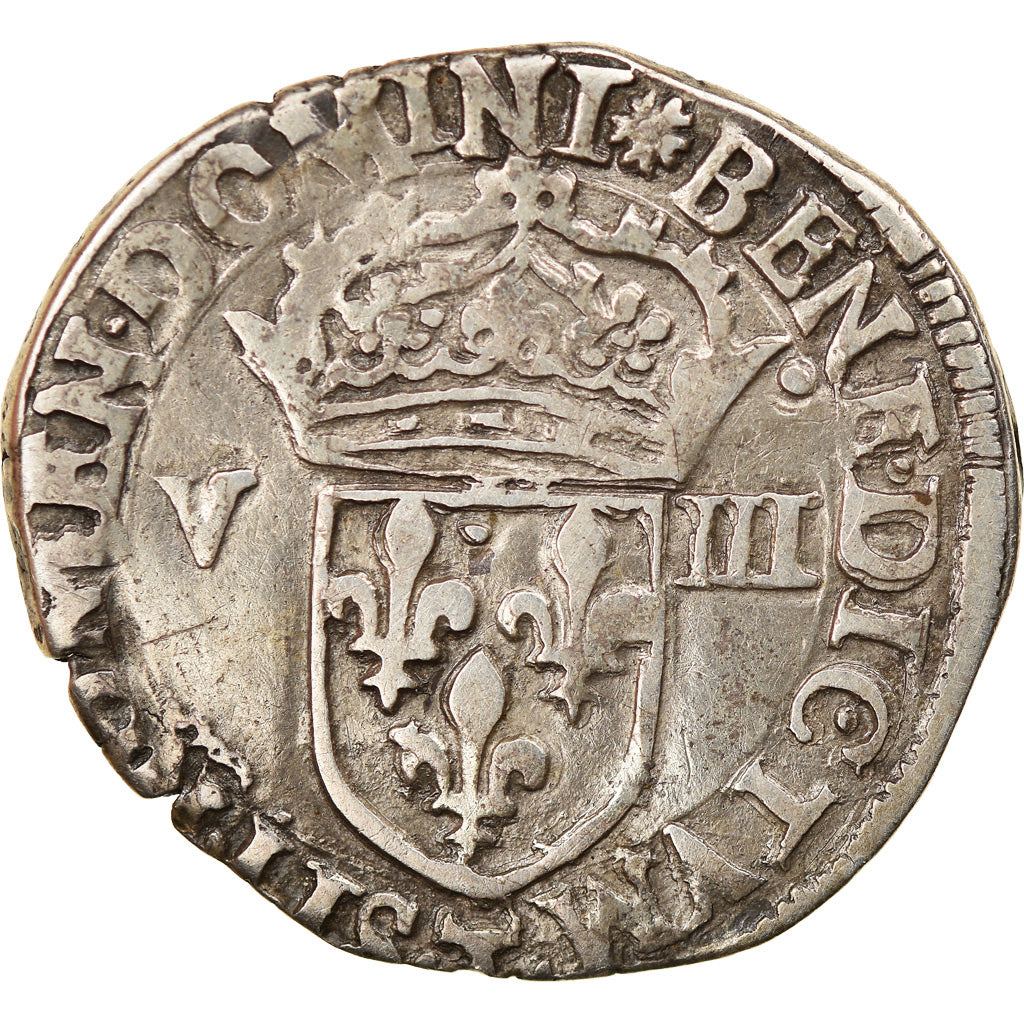 Munten, Frankrijk, Henri IV, 1/8 d'écu à la croix feuillue de face, 1599