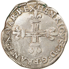 Moneda, Francia, Henri IV, 1/4 d'écu de Navarre, 1590, Saint-Palais, MBC