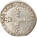 Moneda, Francia, Henri IV, 1/4 d'écu de Béarn, 1599/8, Pau, BC+, Plata
