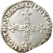 Moneda, Francia, Louis XIII, 1/4 Écu de Béarn, 1/4 Ecu, 1612, Morlaas, MBC