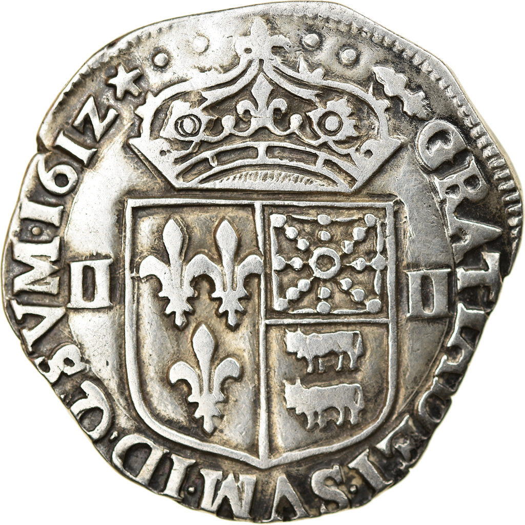 Moneda, Francia, Louis XIII, 1/4 Écu de Béarn, 1/4 Ecu, 1612, Morlaas, MBC