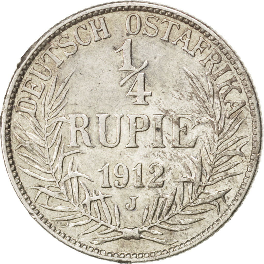 Afrique de l'Allemagne de l'Est, 1/4 Rupie 1912 J, KM 8
