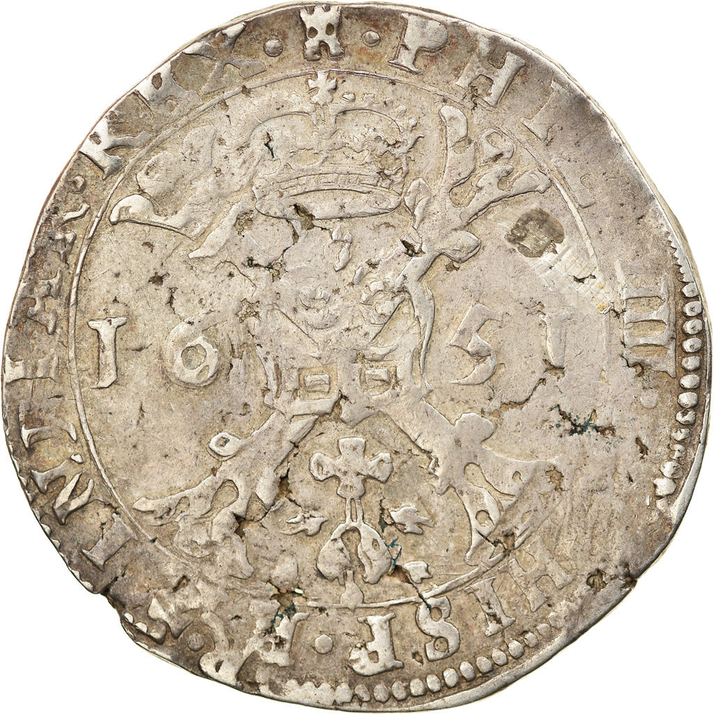 Moneda, Países Bajos españoles, TOURNAI, Philip IV, Patagon, 48 Sols, 1651