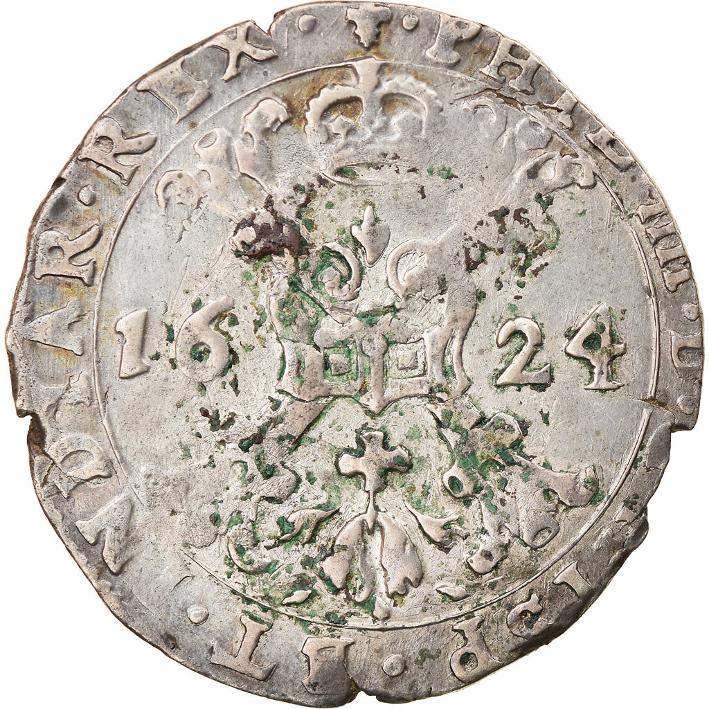 Munten, Lage Spaanse landen, Vlaanderen, Filip IV, 1/4 Patagon, 1624, Bruges