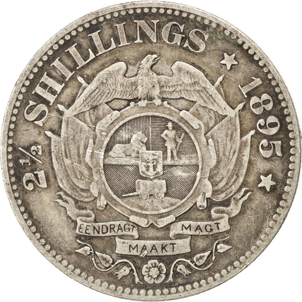 Afrique du Sud, République, 2 1/2 Shillings 1895, KM 7