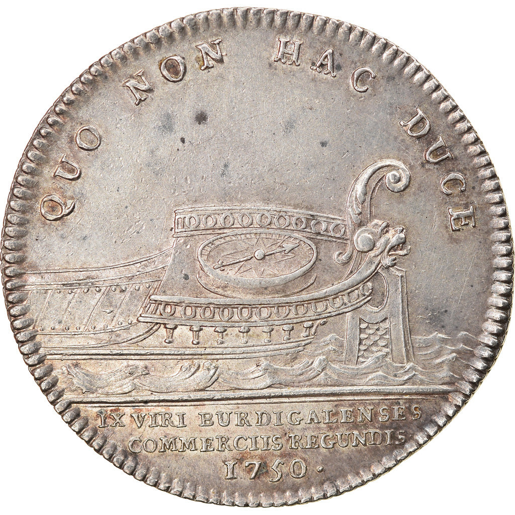 France, Jeton, Louis XV, Chambre de Commerce de Bordeaux, 1750, Duvivier, SUP