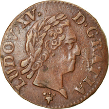 Moneda, Francia, Louis XV, Liard à la vieille tête, Liard, 1770, Reims, MBC+
