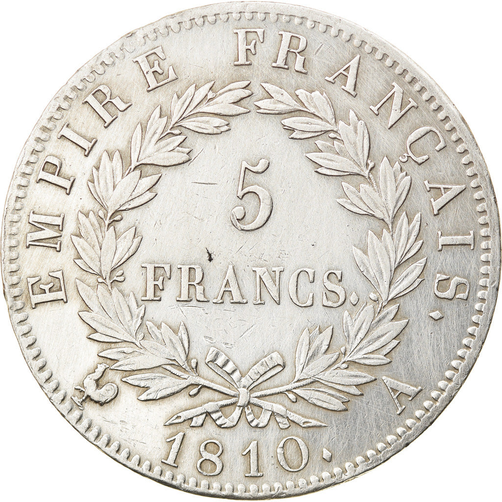 Coin, France, Napoléon I, 5 Francs, 1810, Paris, AU(50-53), Silver, KM:694.1