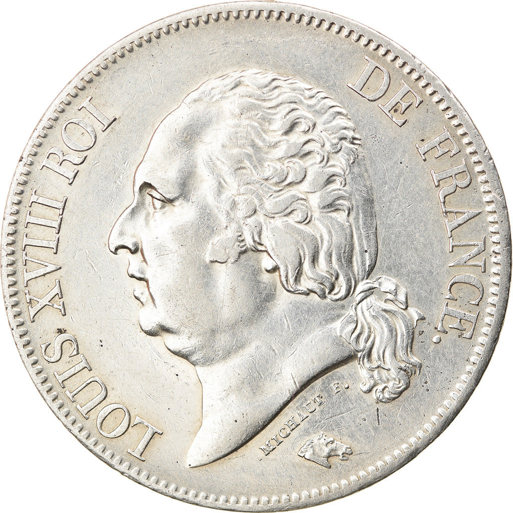 Monnaie, France, Louis XVIII, 5 Francs, 1823, Bayonne, TTB+, Argent