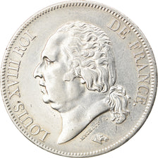 Monnaie, France, Louis XVIII, 5 Francs, 1823, Bayonne, TTB+, Argent