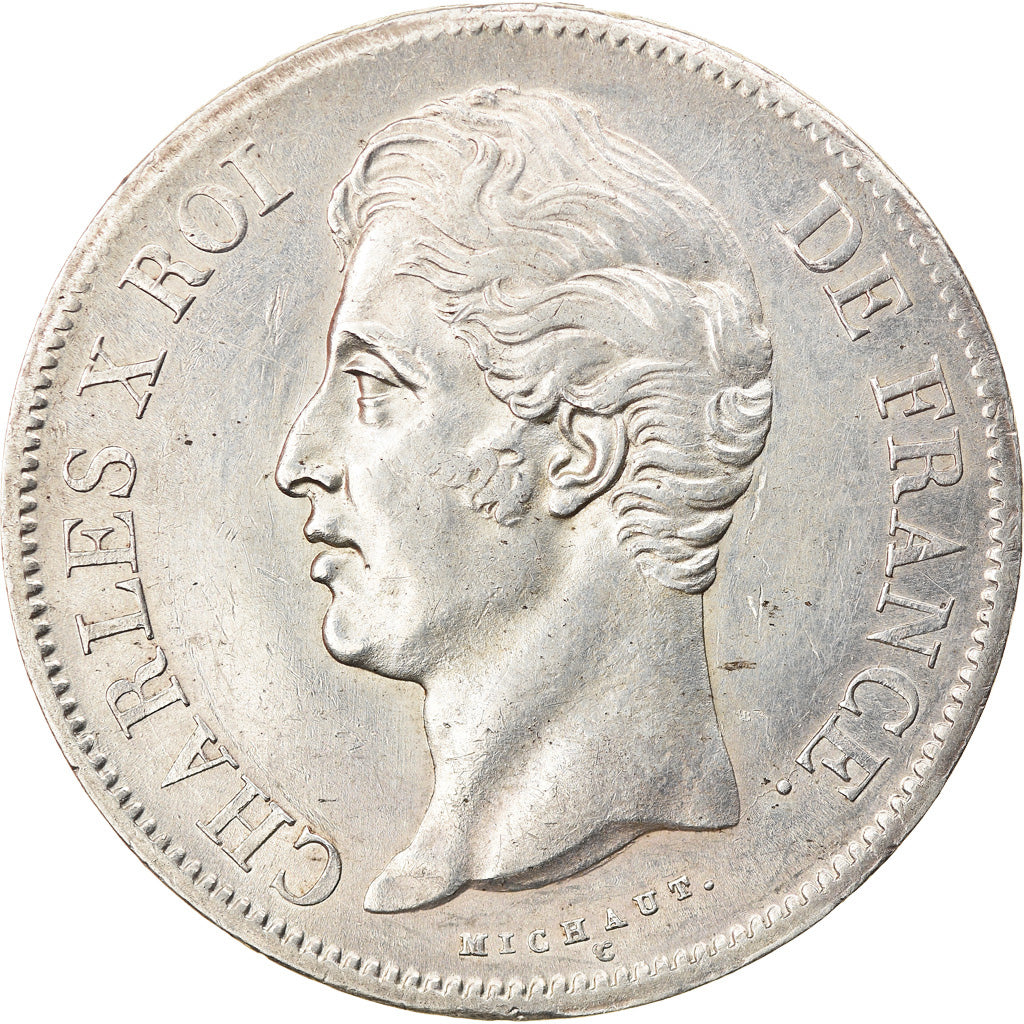 Monnaie, France, Charles X, 5 Francs, 1827, Toulouse, TTB+, Argent, Gadoury:644