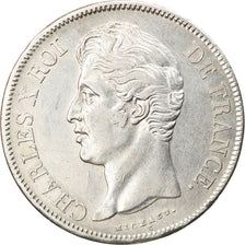 Moeda, França, Charles X, 5 Francs, 1828, Toulouse, EF(40-45), Prata, KM:728.9