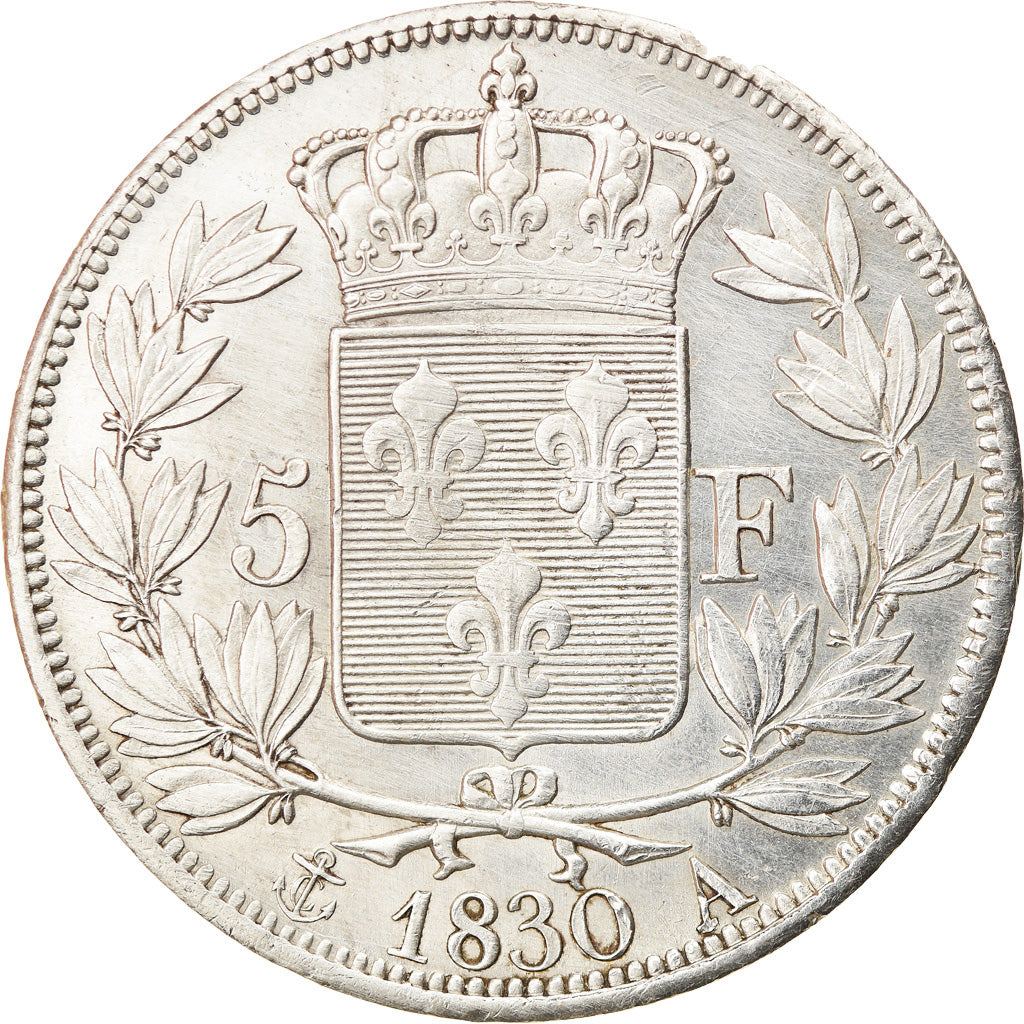 Coin, France, Charles X, 5 Francs, 1830, Paris, EF(40-45), Silver, KM:728.1