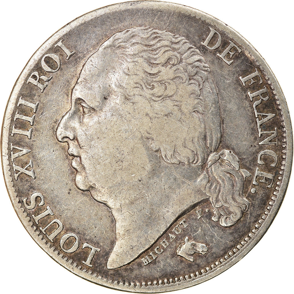 Monnaie, France, Louis XVIII, Louis XVIII, Franc, 1822, La Rochelle, Rare, TTB